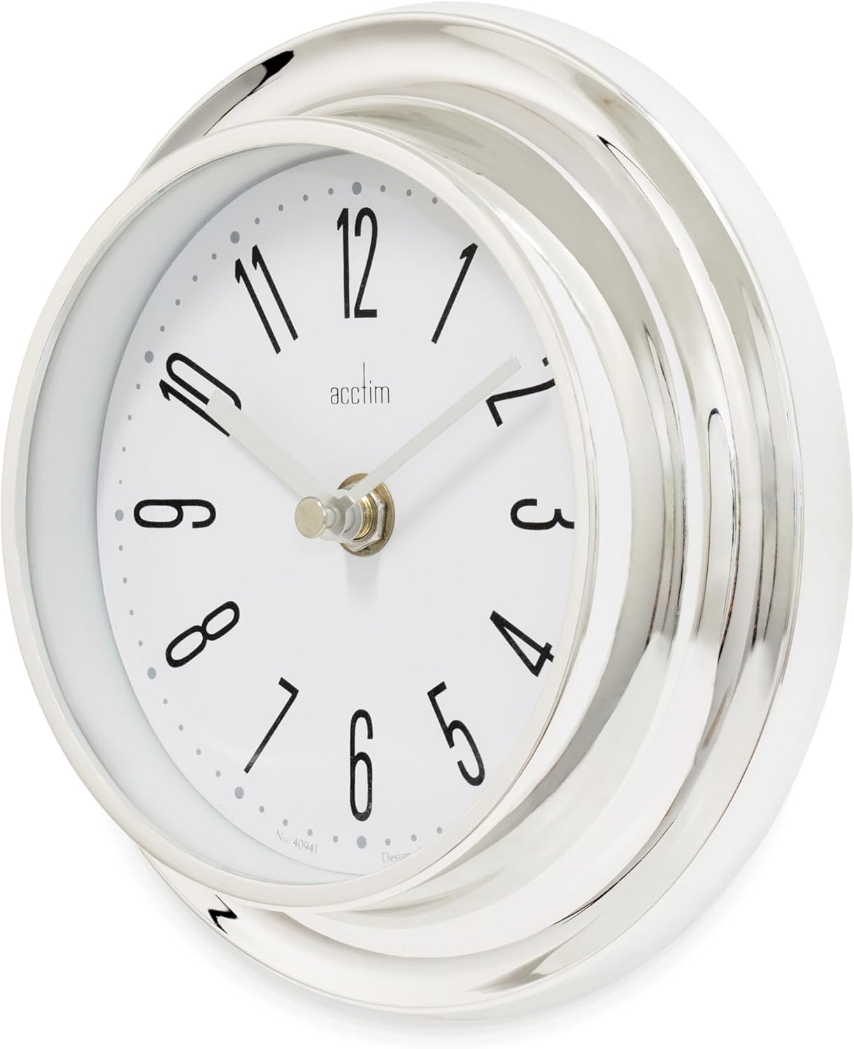 Acctim Riva Small Wall Clock Quartz Chrome Effect 17.5cm 21737