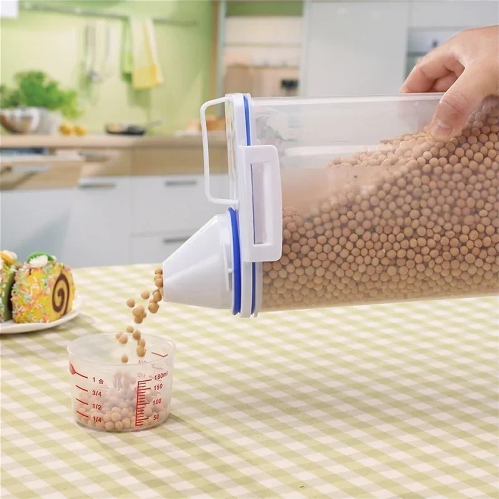2 pezzi barattolo sigillato portatile di cereali vari scatola portaoggetti da cucina trasparente cibo secchiello for riso snack conservazione del tè Per Biscotti