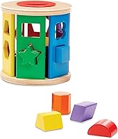 Melissa & Doug Match & Roll Shape Sorter Wooden Toy - Colors, Shapes, Dexterity for Toddlers 12M+