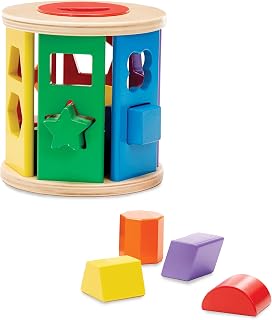 Melissa & Doug Match & Roll Shape Sorter Wooden Toy - Colors, Shapes, Dexterity for Toddlers 12M+