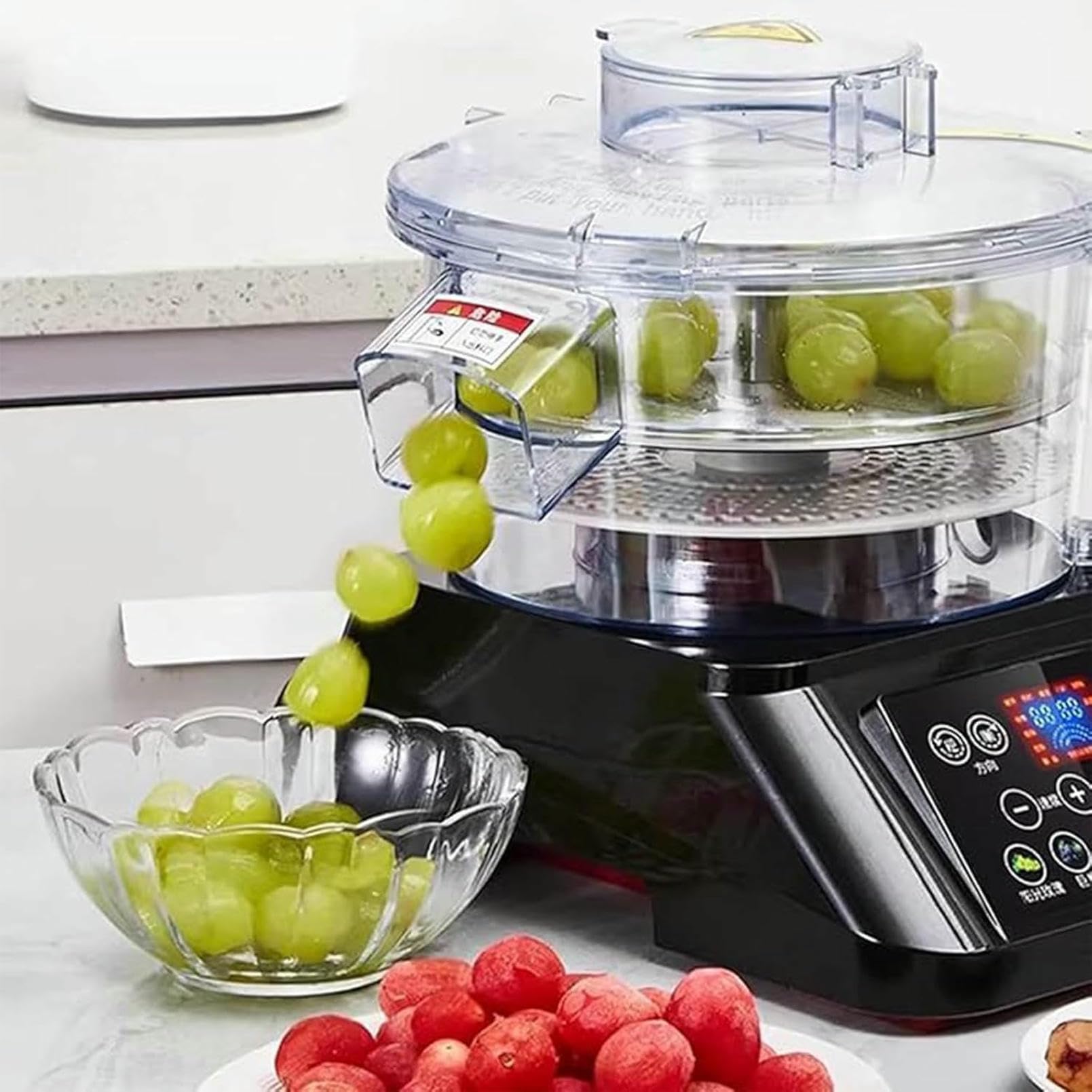 Pelador De Uvas Eléctrico, Pelador De Piel De UVA con Rotación Automática, con Capacidad De 500 G, Pantalla Inteligente, Ajuste De Múltiples Engranajes, Funcionamiento Silencioso para Uvas