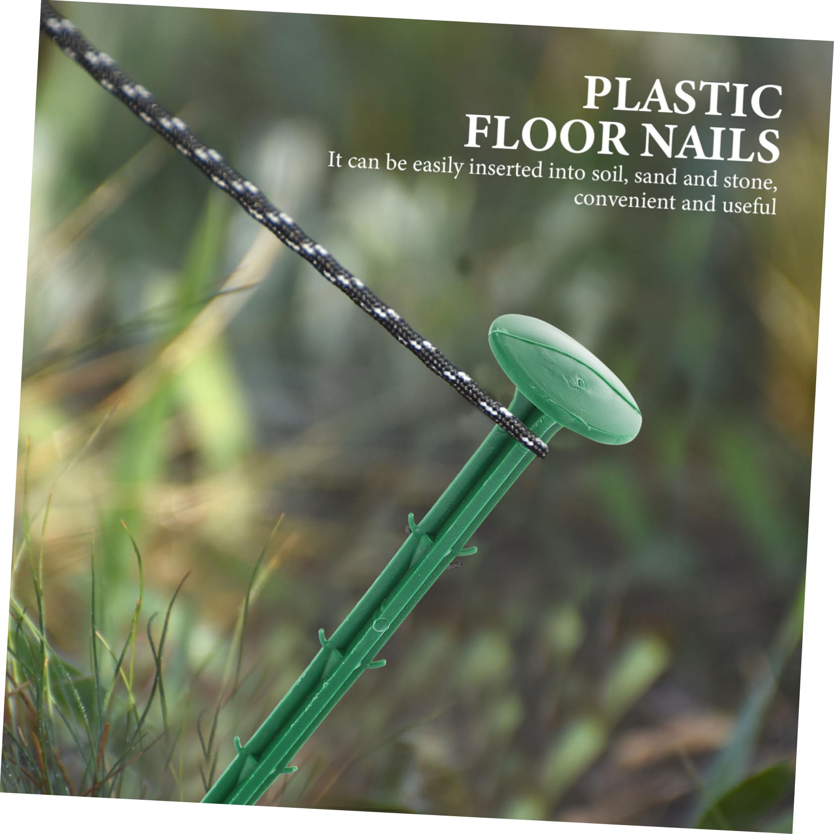 Piquets de Fixation en Plastique Vert 100 Pièces pour Toile de Jardin