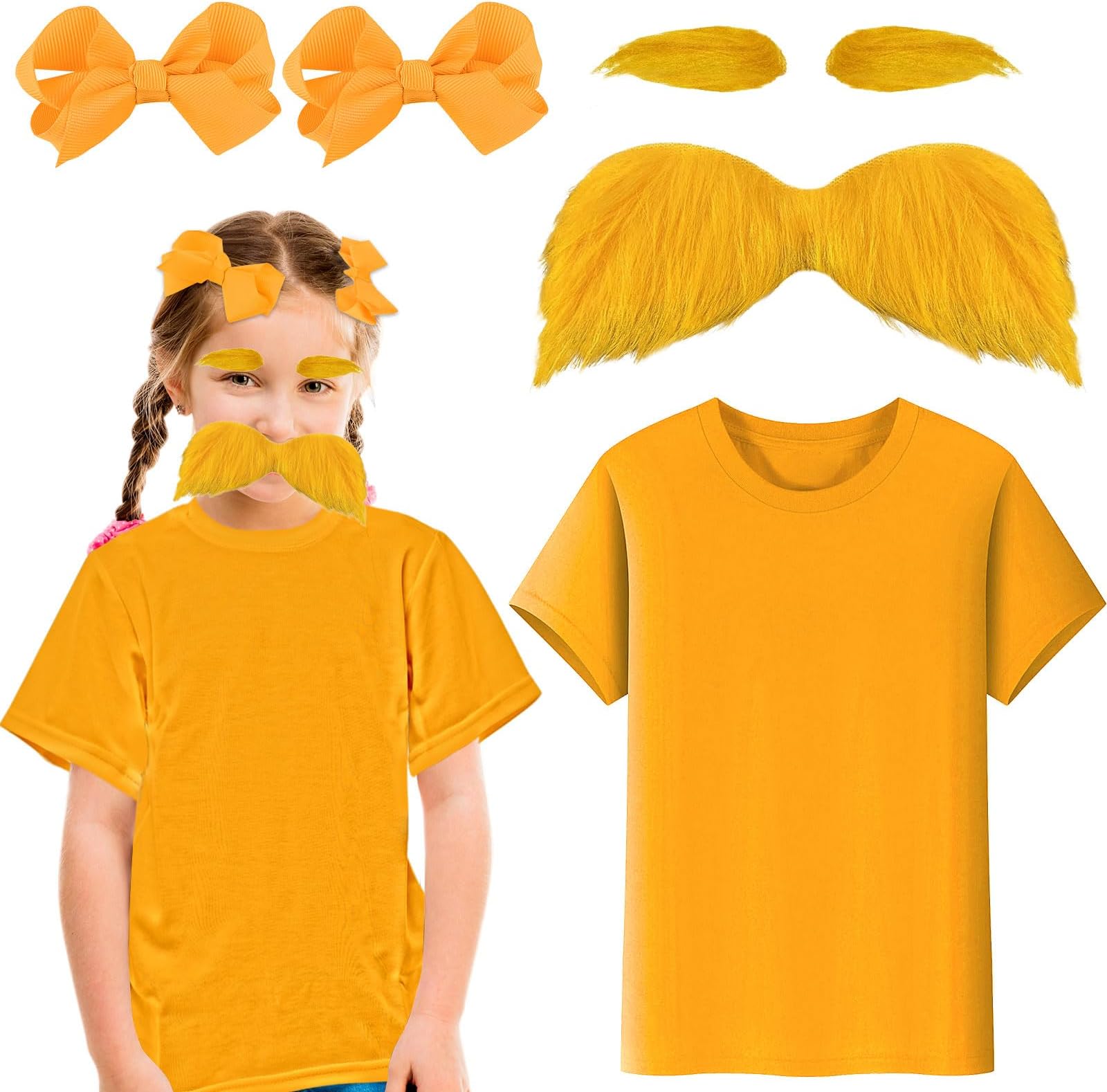 Kavoc Orange Mustache Costume Set for Cosplay Party World Book Day Fancy Dress Up Party Accessories
