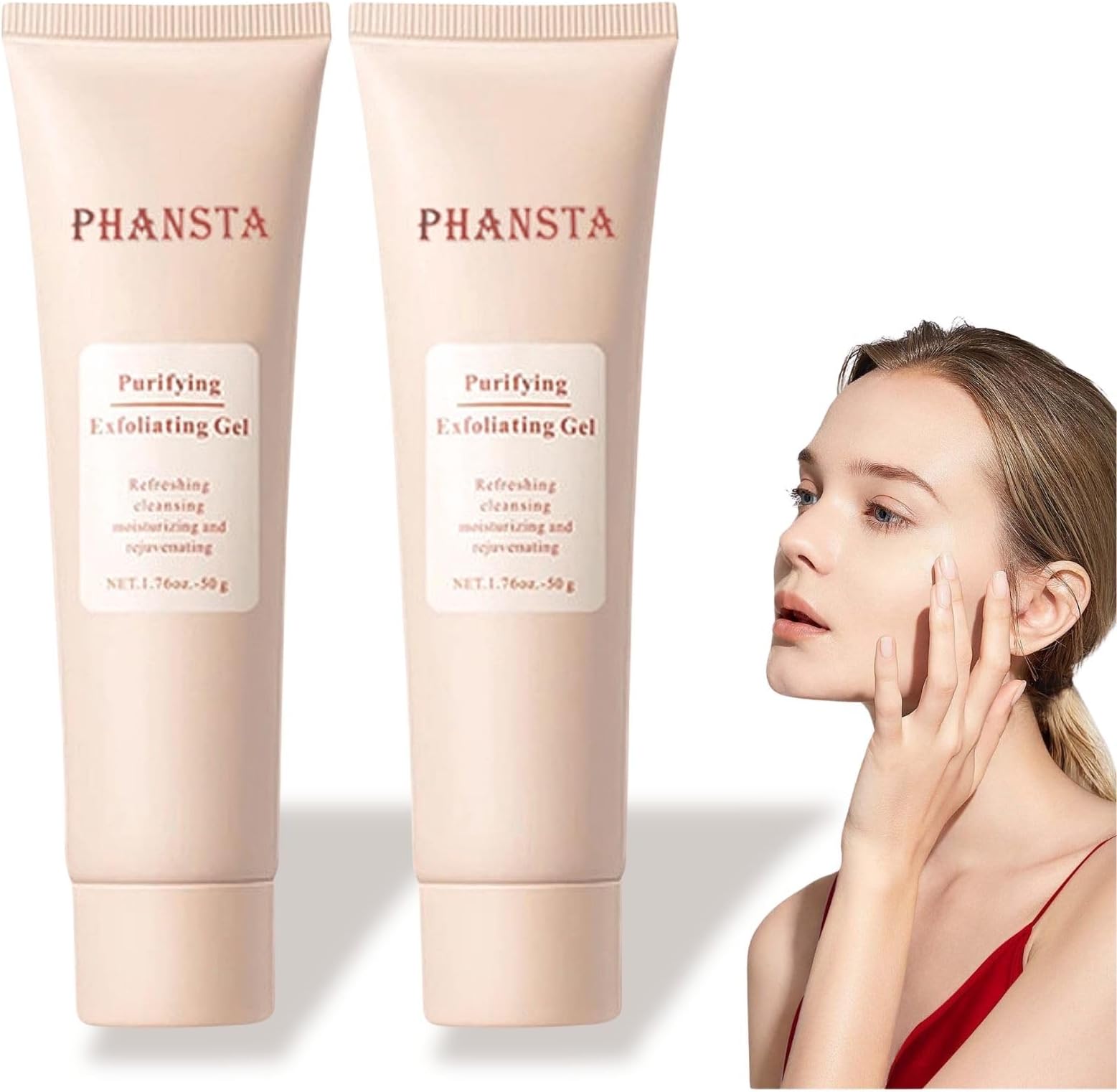 2PCS Purifying Exfoliating Gel, Exfoliating Gel, Purifying exfoliating Moisturizing gel, Gentle Exfoliat-ing Scrub for Face, Facial Purify-ing exfoliator Cleanser