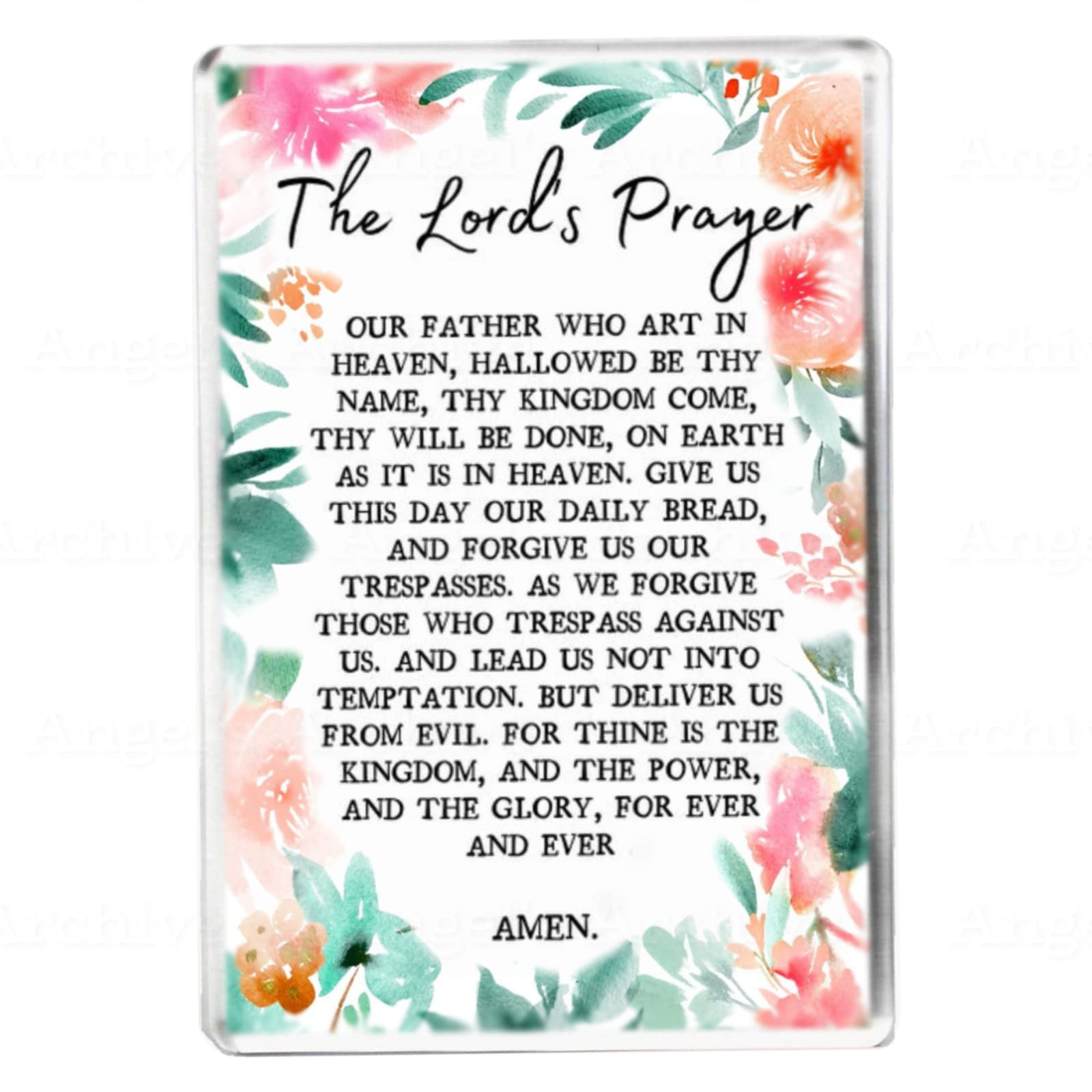 The Lord's Prayer - Religious Christian Verse - Floral Design - Fridge Magnet - Keepsake Gift