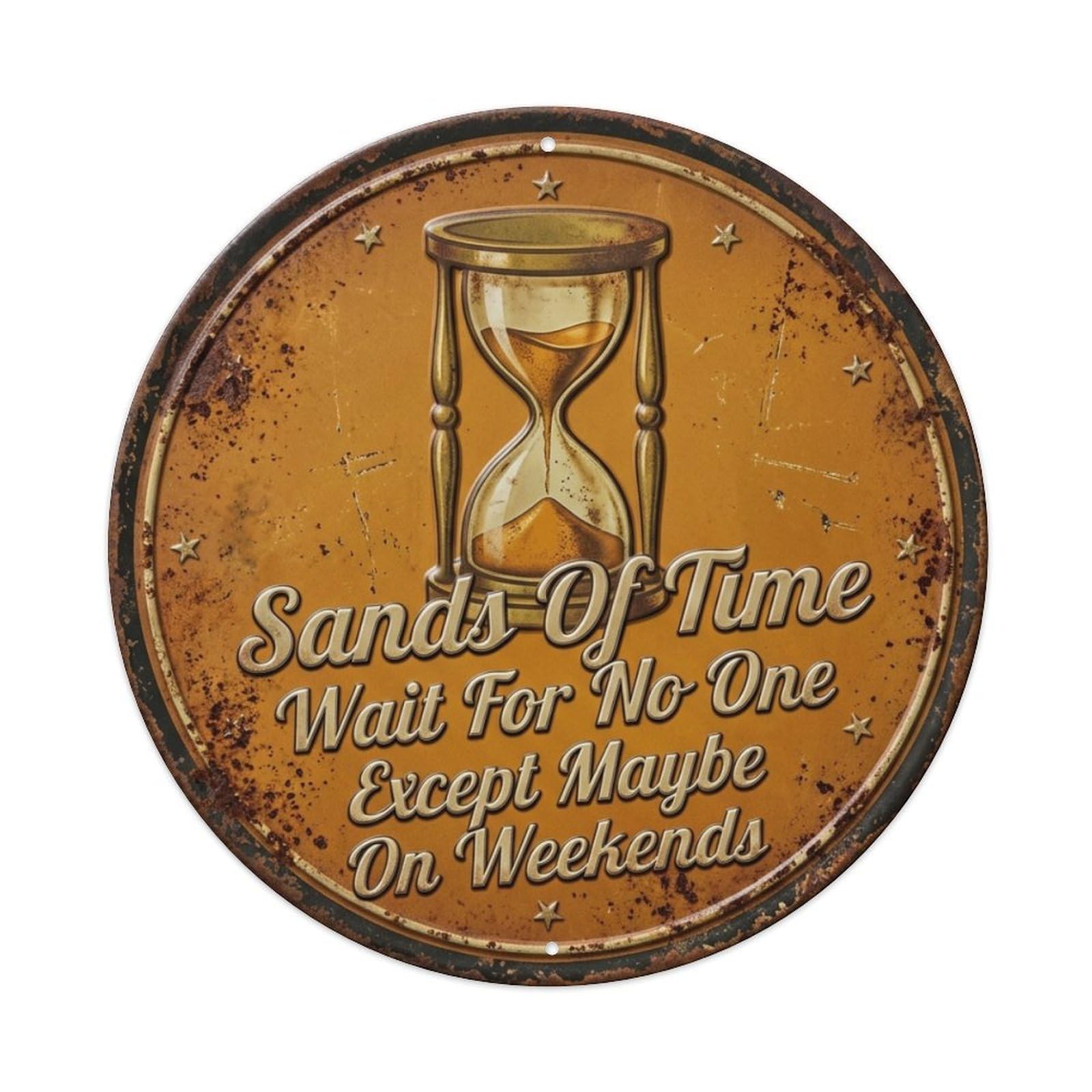 Hourglass Sand Bedroom Vintage Metal Tin Sign Plaque Wall Decor for Cafe, Club Bar, Office, Garden Metal Poster 8x8Inch