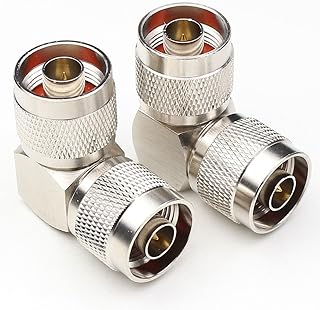 ANHAN N Type Male to male Right Angle Adapter M/M Connector RF Coax Coaxial Adapter 2Packs