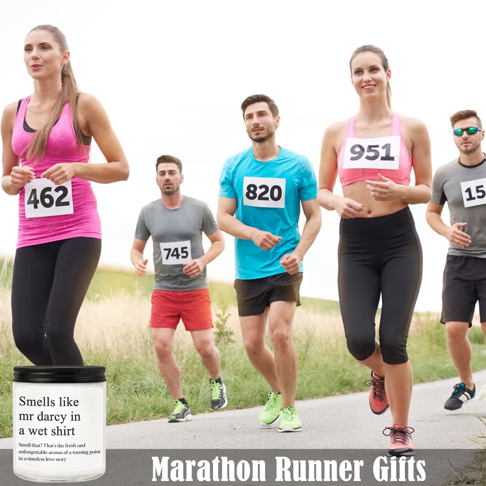 Gifts for Runners, Cross Country Running Gifts for Women, Men, Track and Field, Half Marathon Essentials, Funny Marathon Scented Candle, Christmas, Birthday, Running Gift for Marathon Runner