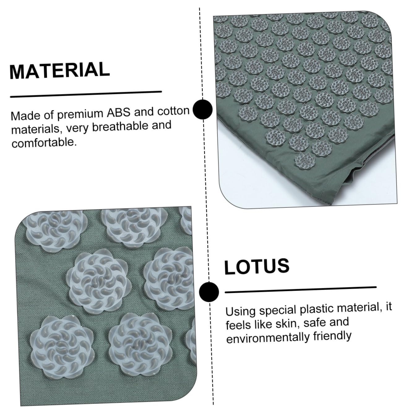 ibasenice Ensemble de 2 Tapis D'acupression et Oreillers de Massage Pratiques Gris, Tapis Anti-dérapant Longue Taille, Stimulation Points D'acupuncture pour Relaxation Musculaire et Sommeil