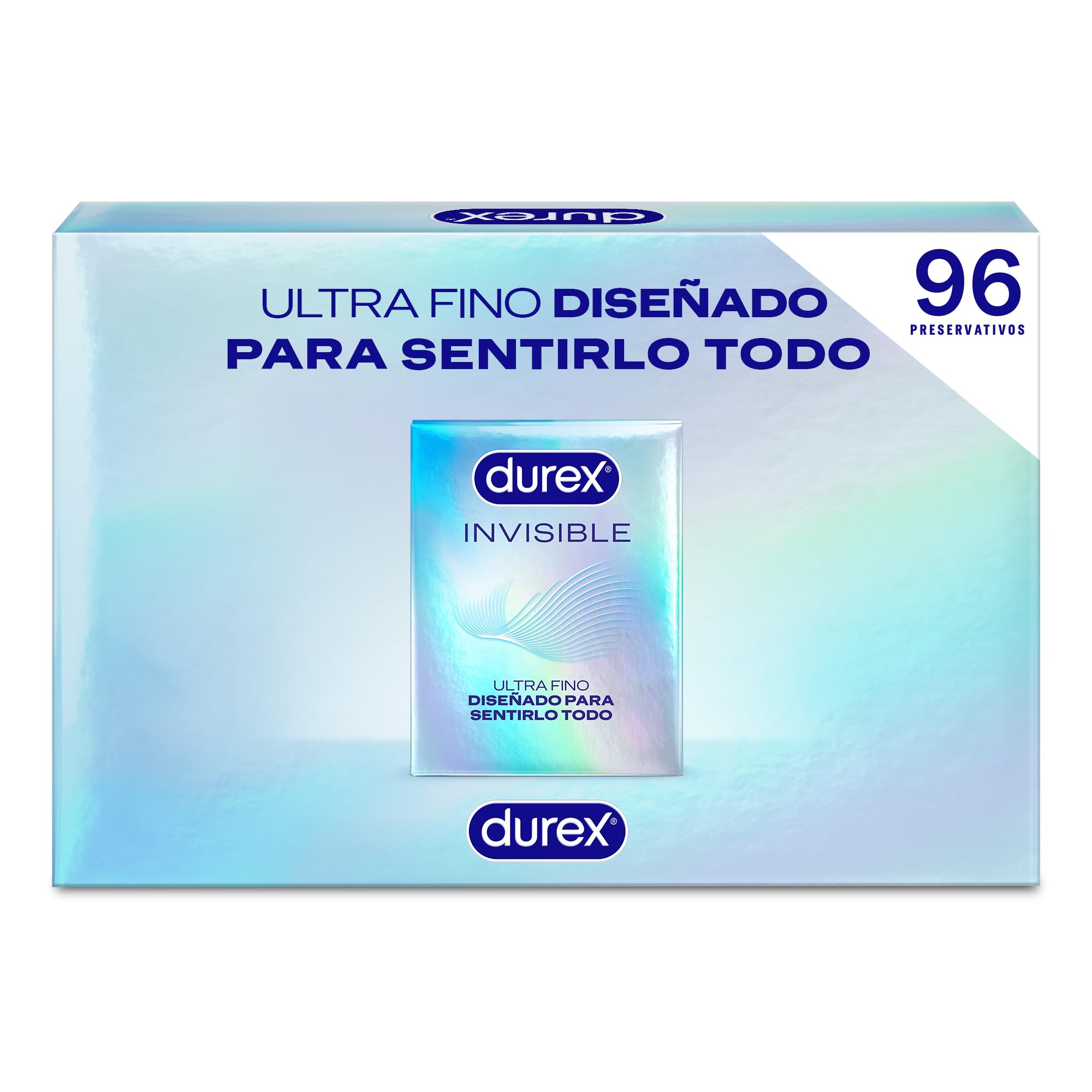 Durex Preservativos Invisible, Ultra fino, el más fino de Durex, pack 96 condones