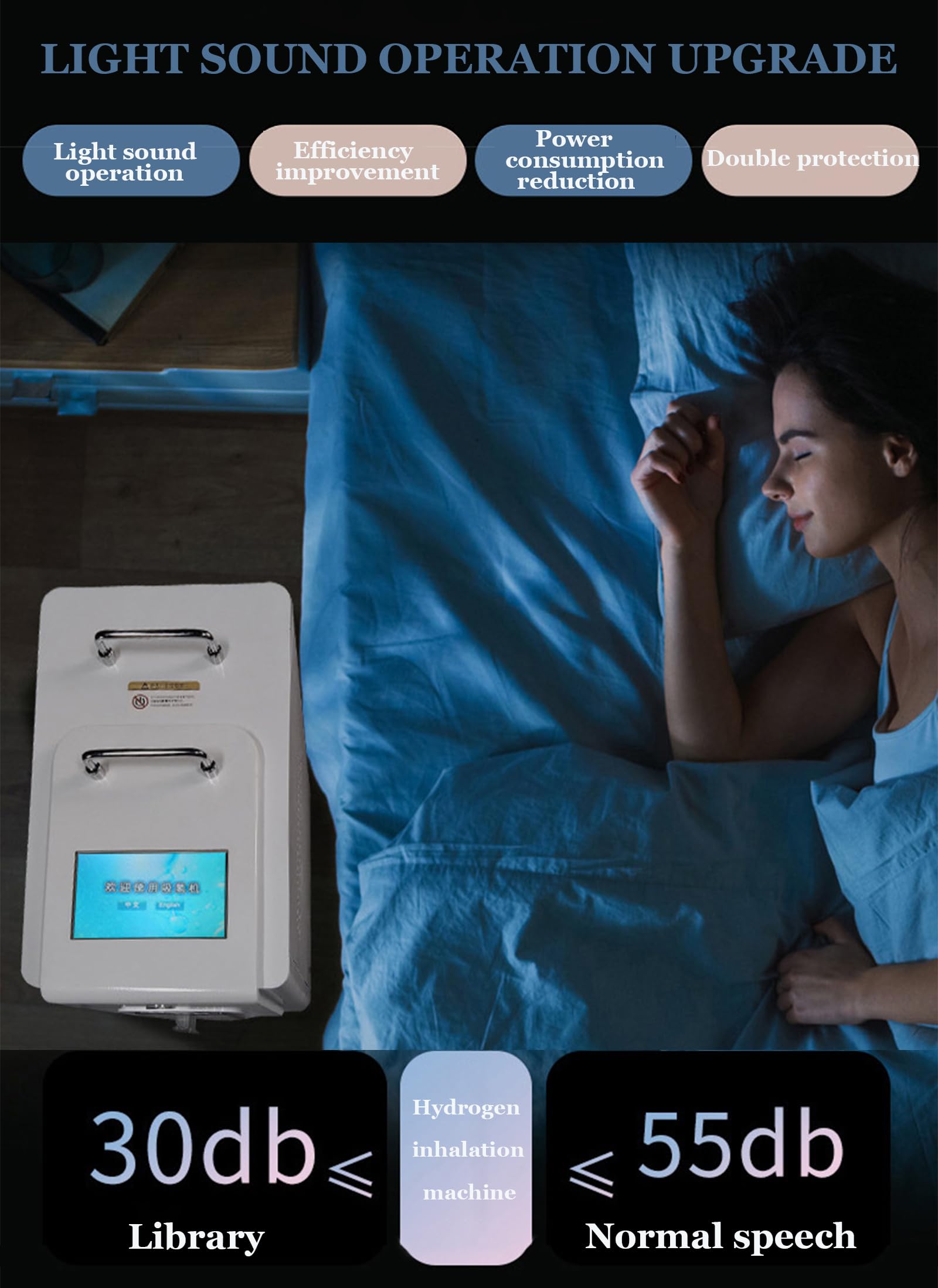 Generador de hidrógeno, máquina de inhalación de Agua con hidrógeno de 3000 ml/min, inhalador de hidrógeno H₂ de Alta pureza del 99,99%, ionizador de Agua SPE con caudal Ajustable