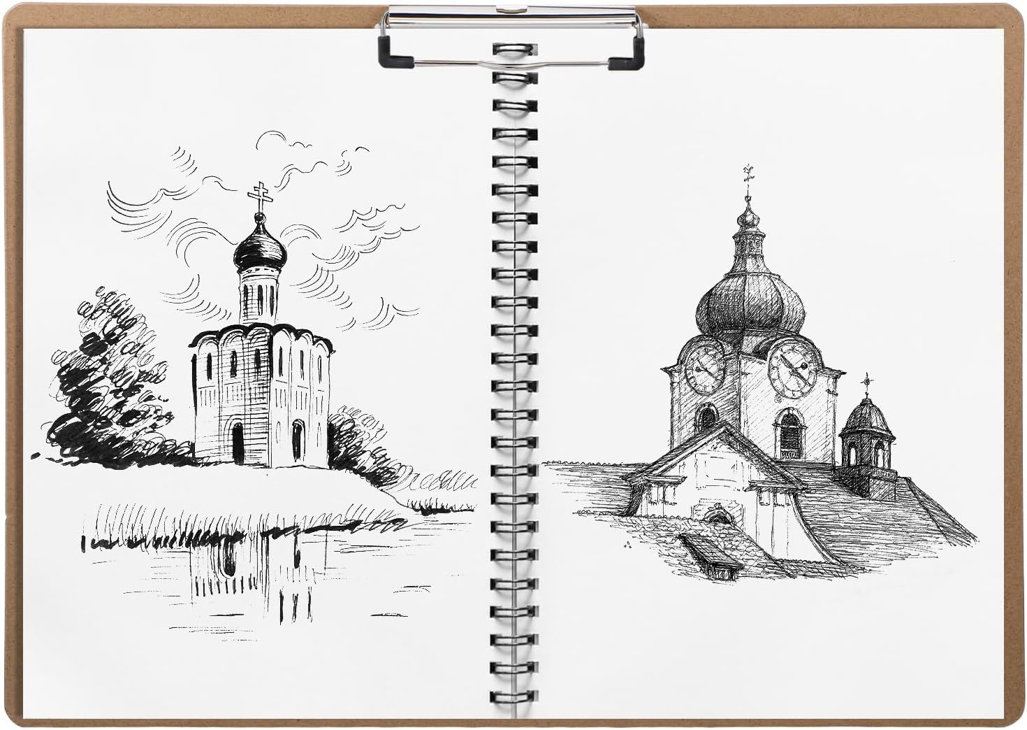 13'' x 17'' Clipboards, 4 PCS A3 Double Clip Hardboard Extra Large Clipboardes, Clipboards Low Profile Clip Art Clipboard Wood Material Drawing Clipboard