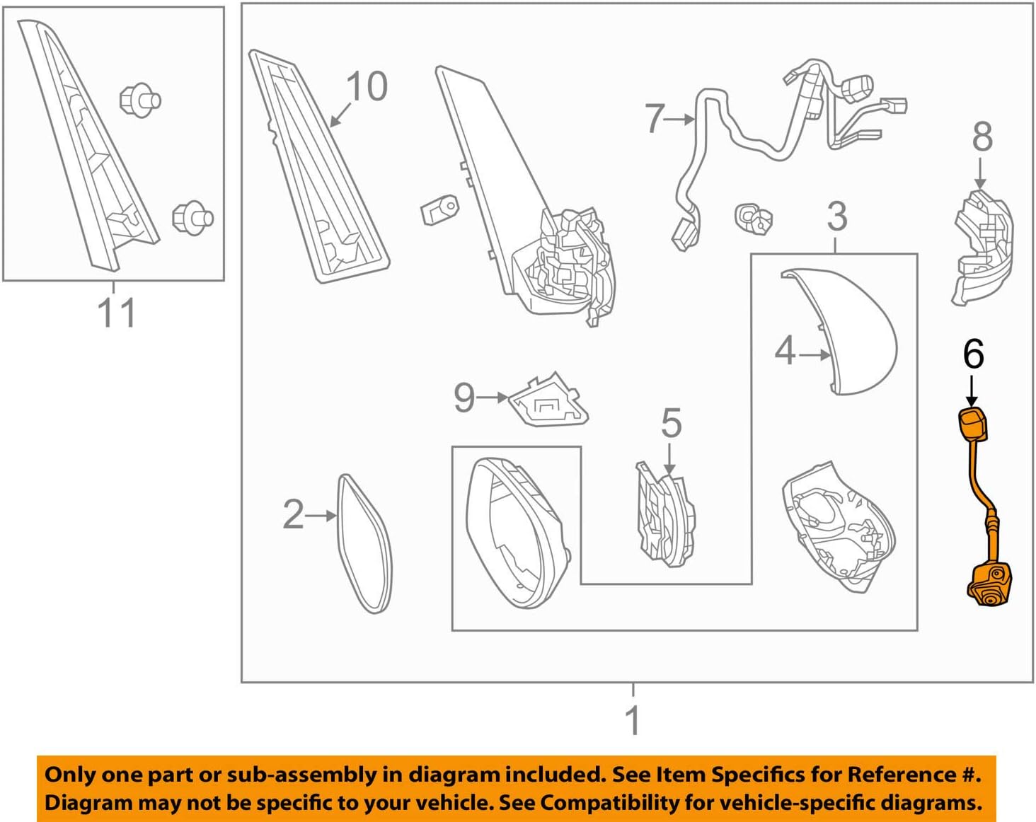 Honda Genuine 36580-TK8-A01 Lanewatch Camera Assembly