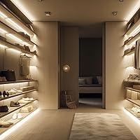 Vista 6 de iNextStation 12V Warm White LED Strip Lights 16.4FT, Flexible Silicone Neon Rope Light, Waterproof, Cuttable, Dimmable & Linkable, for Cabinet