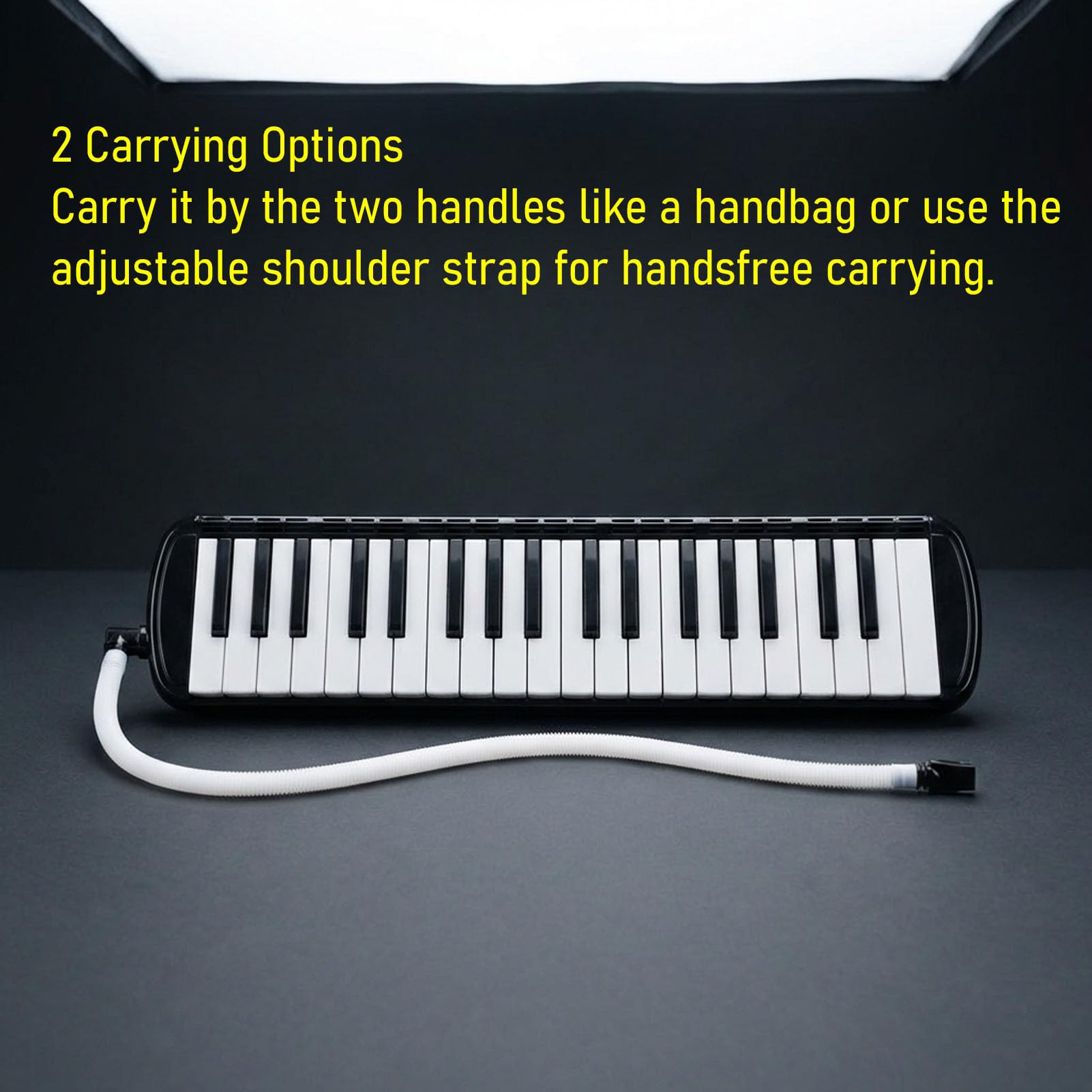 Generic Melodica a 37 Tasti, Tastiera a Fiato Portatile in ABS – Kit Completo di Accessori per Principianti, Studio, Pratica Quotidiana e Performance Live