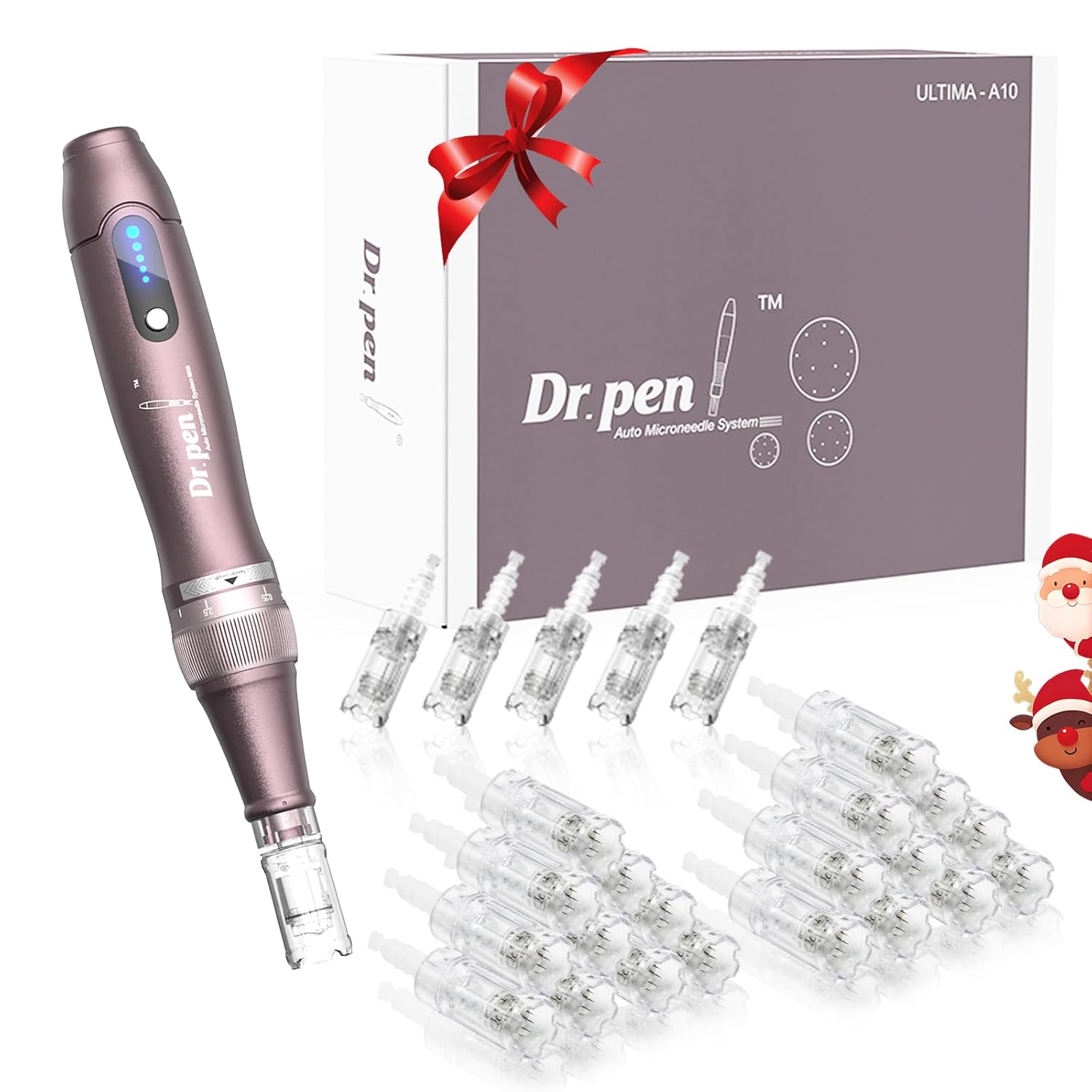 Dr. Pen 2026 Ultima A10 Professional Microneedling Pen Wireless with 25 Replacement Cartridges 5 Levels and LED Display Electric Dermapen for Hair Growth Face Body and Skin Care