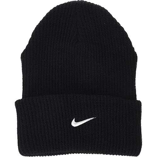 Nike Winter Men's and Women's Cuffed Ribbed Black Beanie Hat