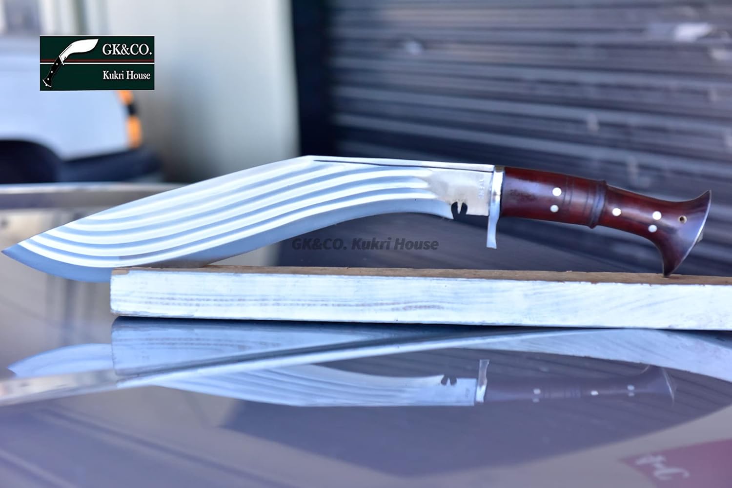 GK&CO. Kukri House Authentic Kukri/Khukuri 16" Blade 5" Chirra (5 Fuller) Knife Blocker Rosewood Handle-GK - Handmade in Nepal Imported