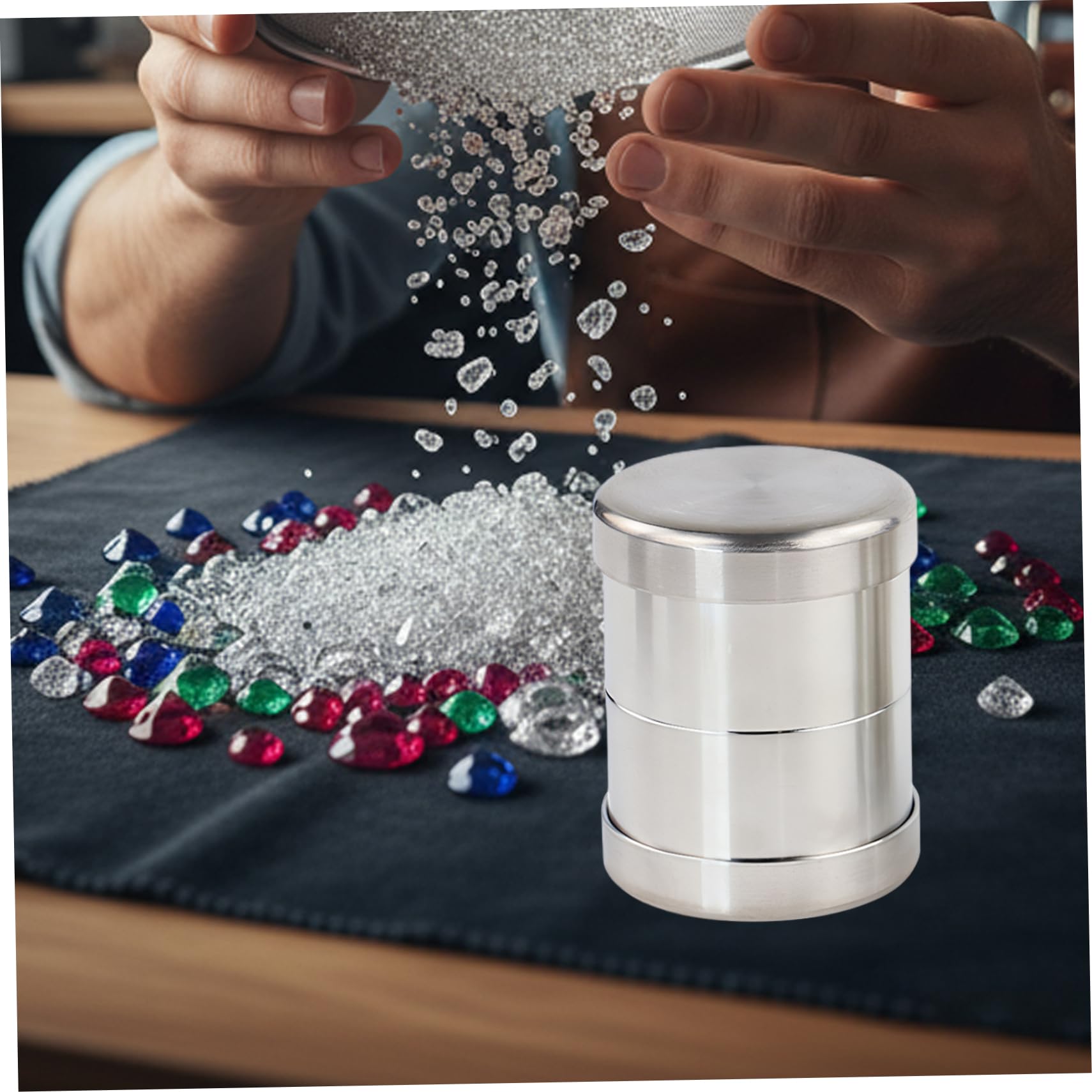 Tamis de tri de perles 48 mm en acier inoxydable – Outil fabrication bijoux à mailles fines pour le tri des diamants et le dimensionnement des pierres