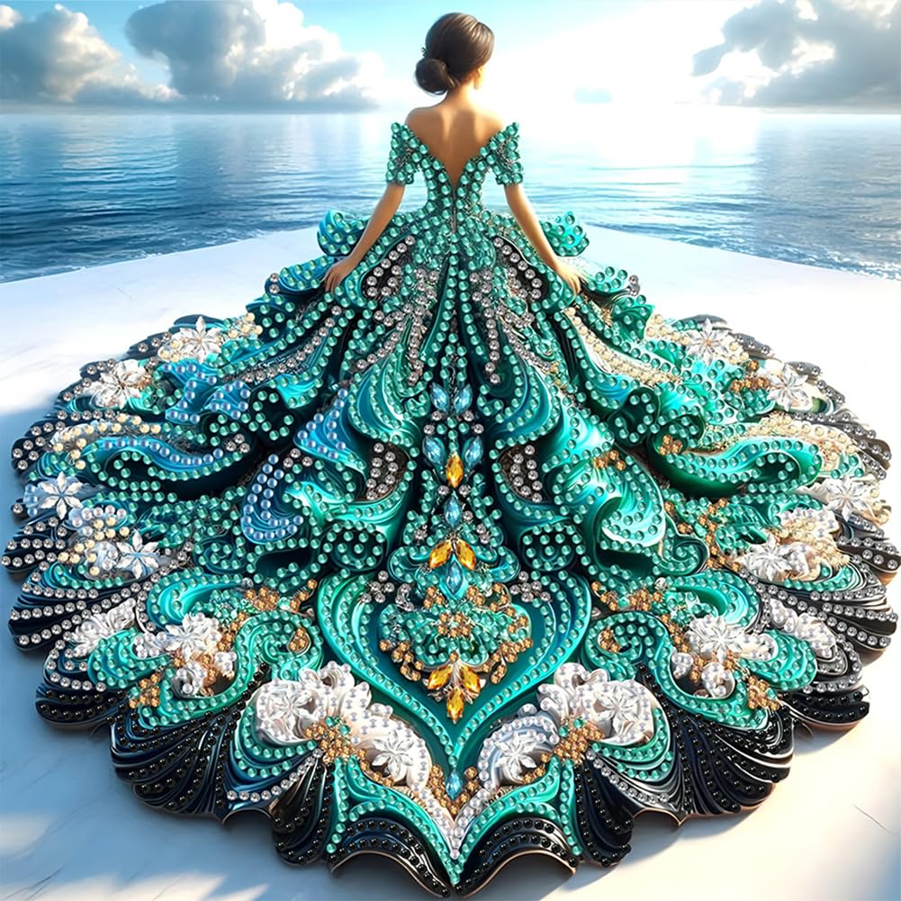 Diamond Art Painting Kits for Adults,5D Special Shape Diamond Painting Kits, Crystal Rhinestones Diamond and Crafts Adults for Home Decor(Lady) 11.81x11.81inch