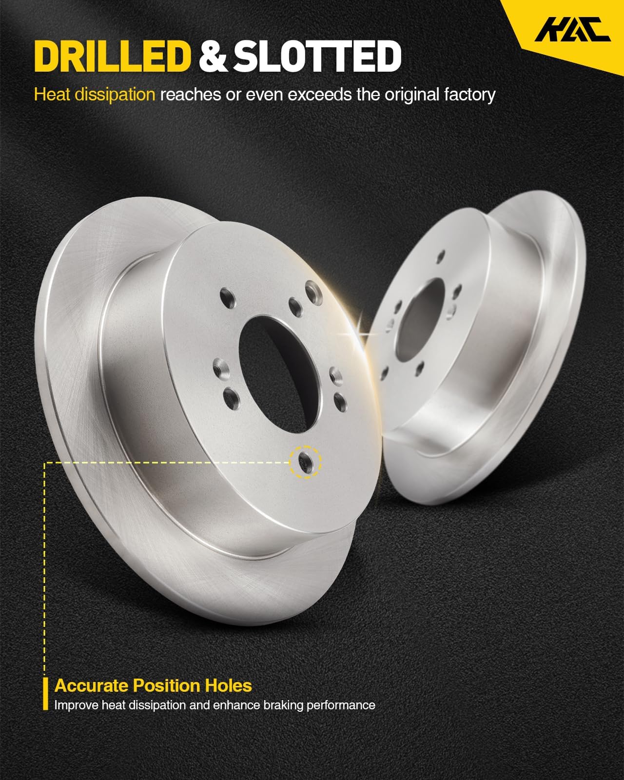 316mm Disc Brake Rotors Set A-Premium Drilled & Slotted Brake Rotors ...