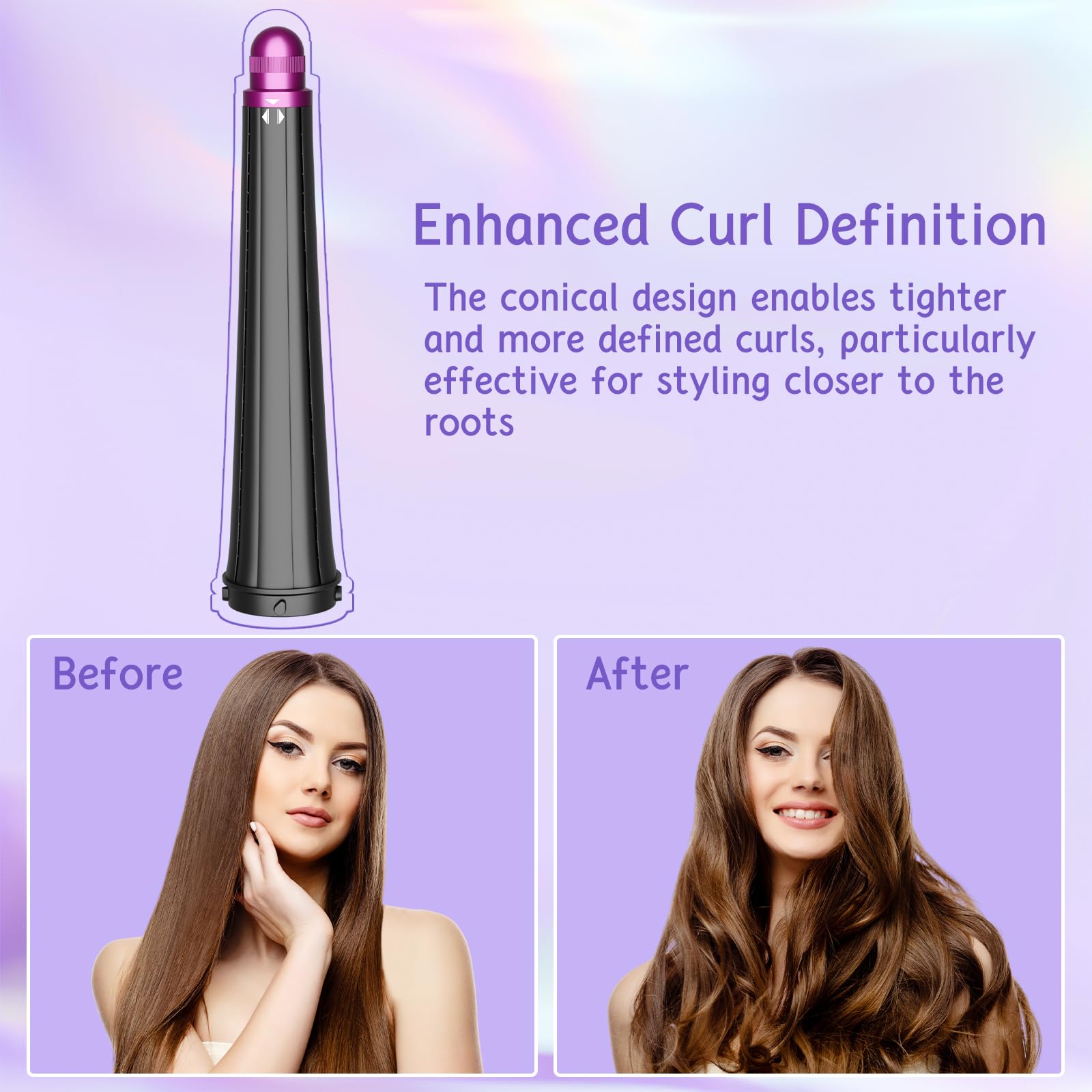 Accesorio de 20 mm a 36 mm de largo para Dyson Airwrap HS01 HS05, rizadores de envoltura automática para barriles profesionales rizados y rizos ondulados, rosa