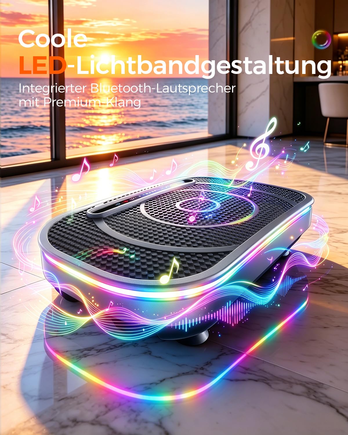 Vibrationsplatte Fitnessgeräte für Zuhause Rüttelplatte Vibration Plate entspannung, Sportgeräte Fitness Sport geräte Ganzkörpertraining 120 Intensitätsstufen für Home Workout