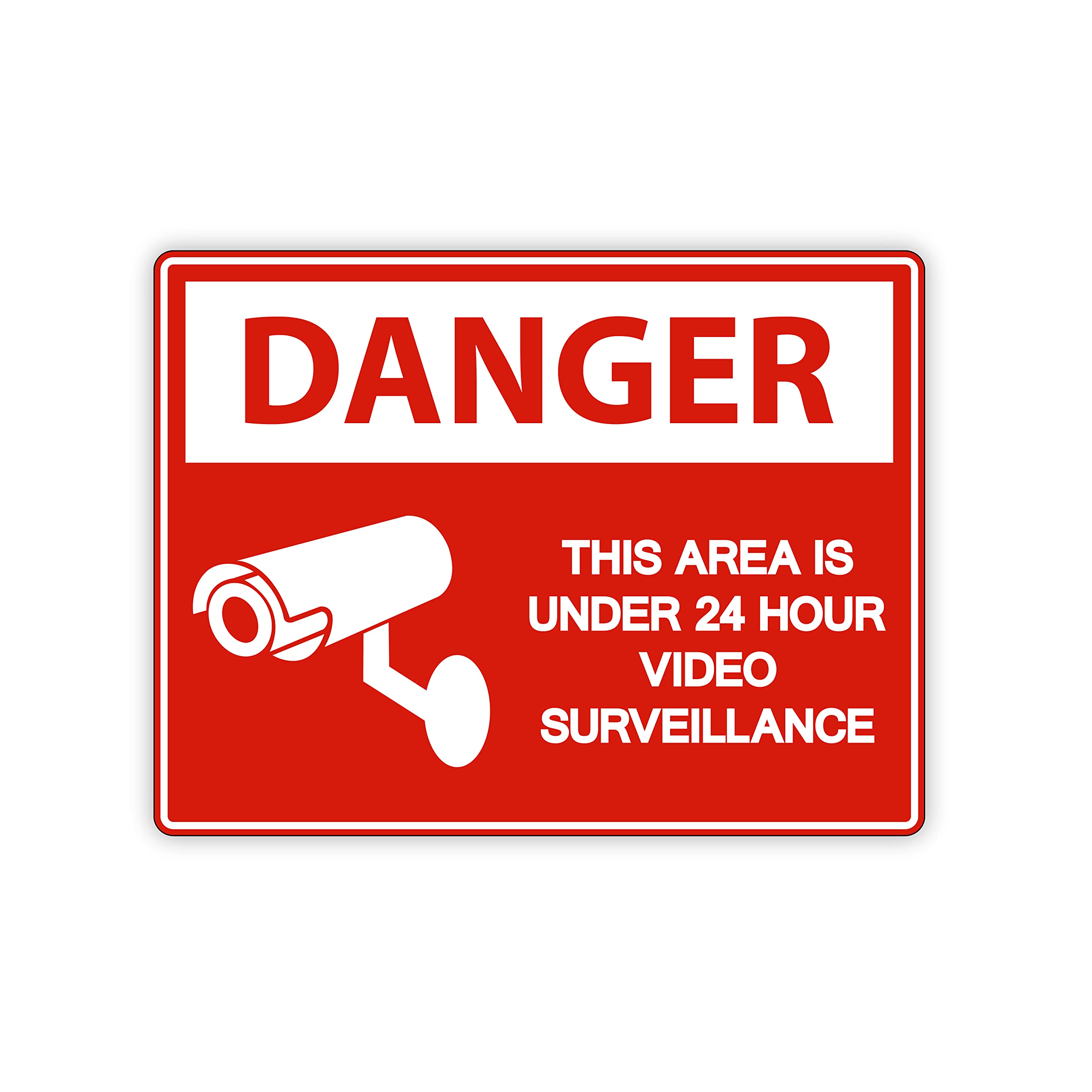 VVWV Danger CCTV Surveillance Sign Sticker Safety & Warning Signage Office Home Shop Hospital 10 X 6.9 Inch (Sign Sticker)