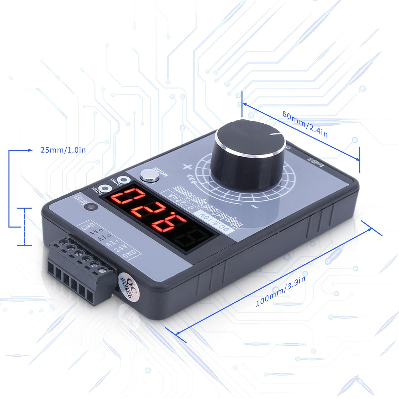 Strom-Spannungs-Signalgenerator, DC 0-10V 0/0-22mA Interface Analog Simulator, 3 Arten von Stromversorgung 4 Digit Display Generator für PLC Panel Debugging