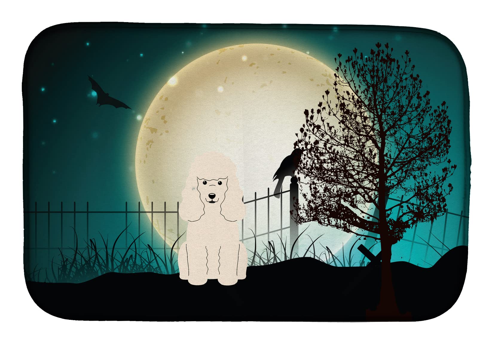 Tapis de cuisine absorbant 14x21 motif chien caniche Halloween