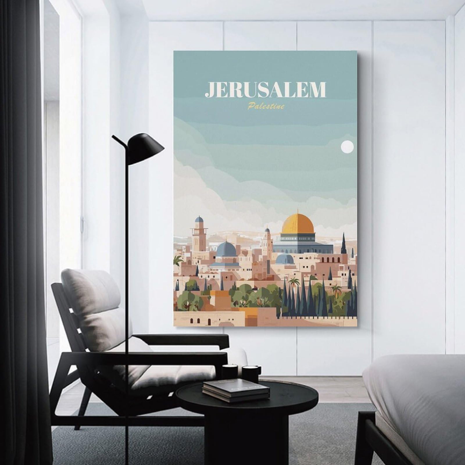 Junmoney Canvas Wall Decor Jerusalem, Palestine Travel (2), 24x36inch(60x90cm), for Restful Interiors, Bedrooms Or Small Rooms, Canvas Wall Decor for Personal Spaces