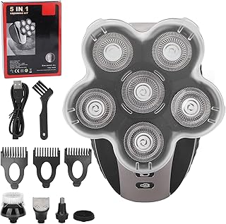 Sluffs 6D Head Shavers for Bald Men,Electric Head Shavers Waterproof 5 in 1 Wet Dry Grooming Kit with 6 Rotate Cordless Electric Razor for Men Rotate Mens Head Razor Rechargeable Razors
