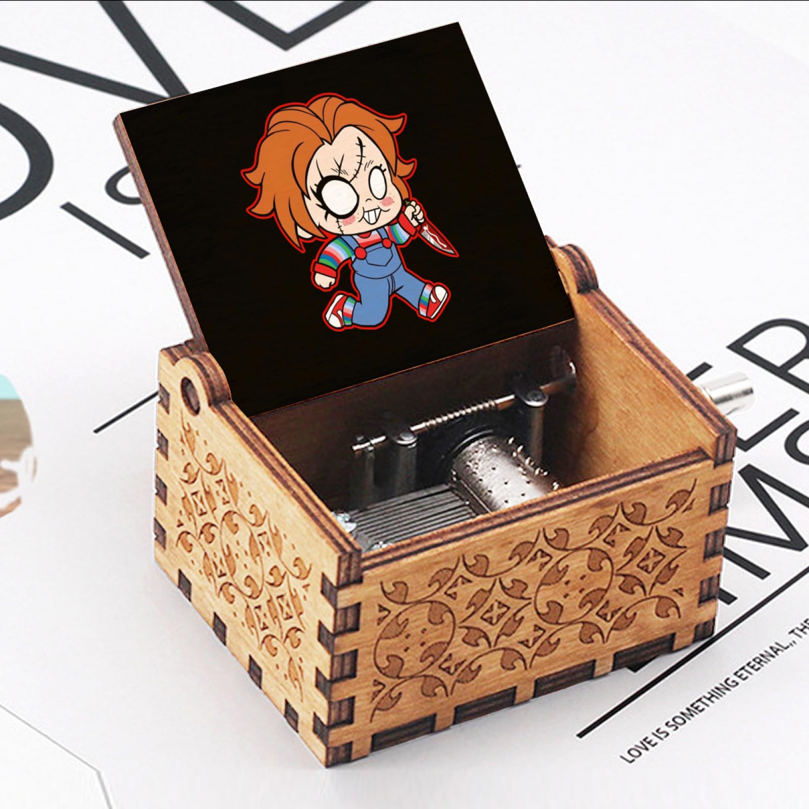 チャイルドプレイ　オルゴール　びっくり箱 Amazon.co.jp: チャイルド プレイ チャッキー オルゴール 木製 Music