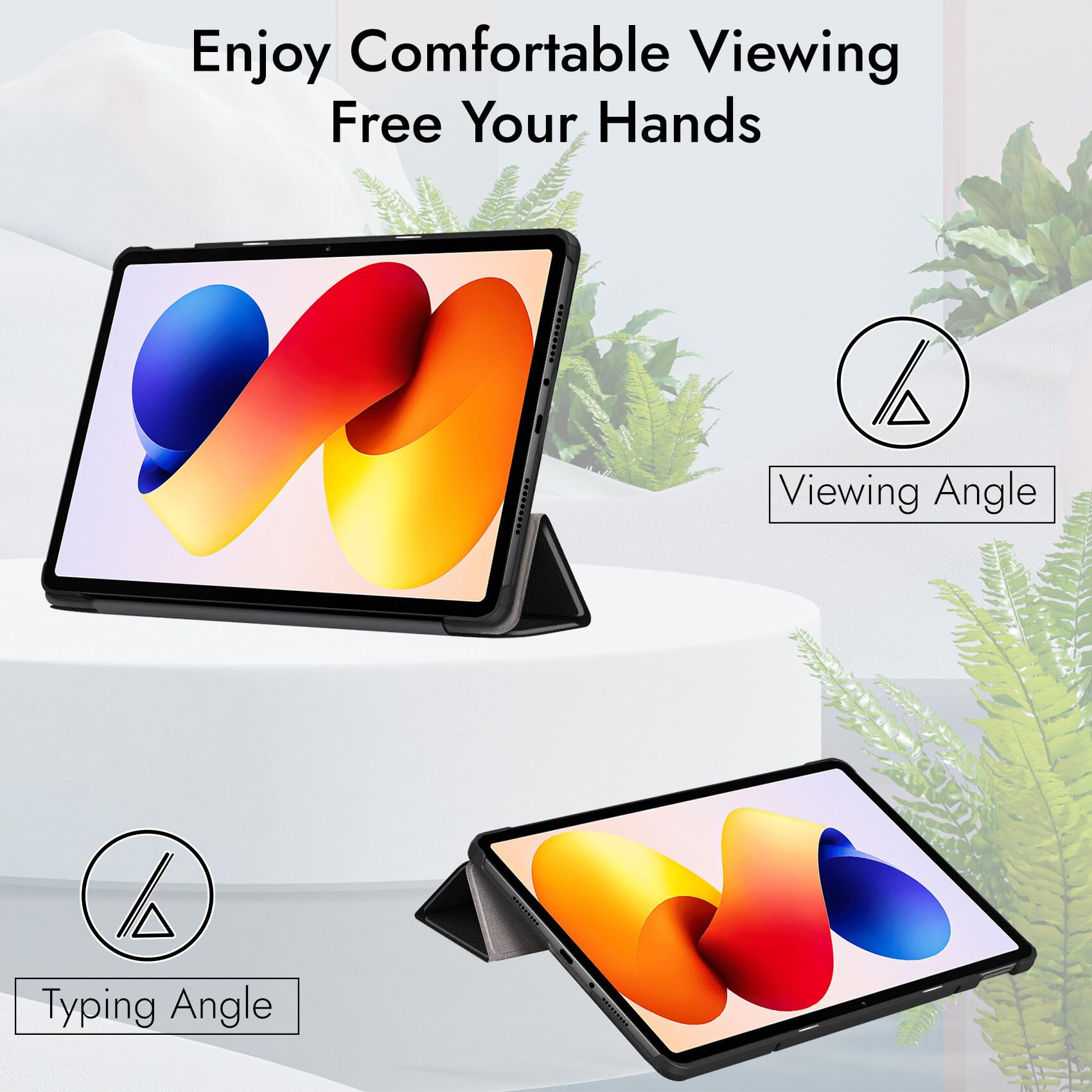 Robustrion Cover for Redmi Pad 2 Pro 12.1 inch Cover Case, Trifold Cover Case for Redmi Pad 2 Pro 5G Tablet Cover [Auto Sleep Wake Support] - Black — Amazon image 5
