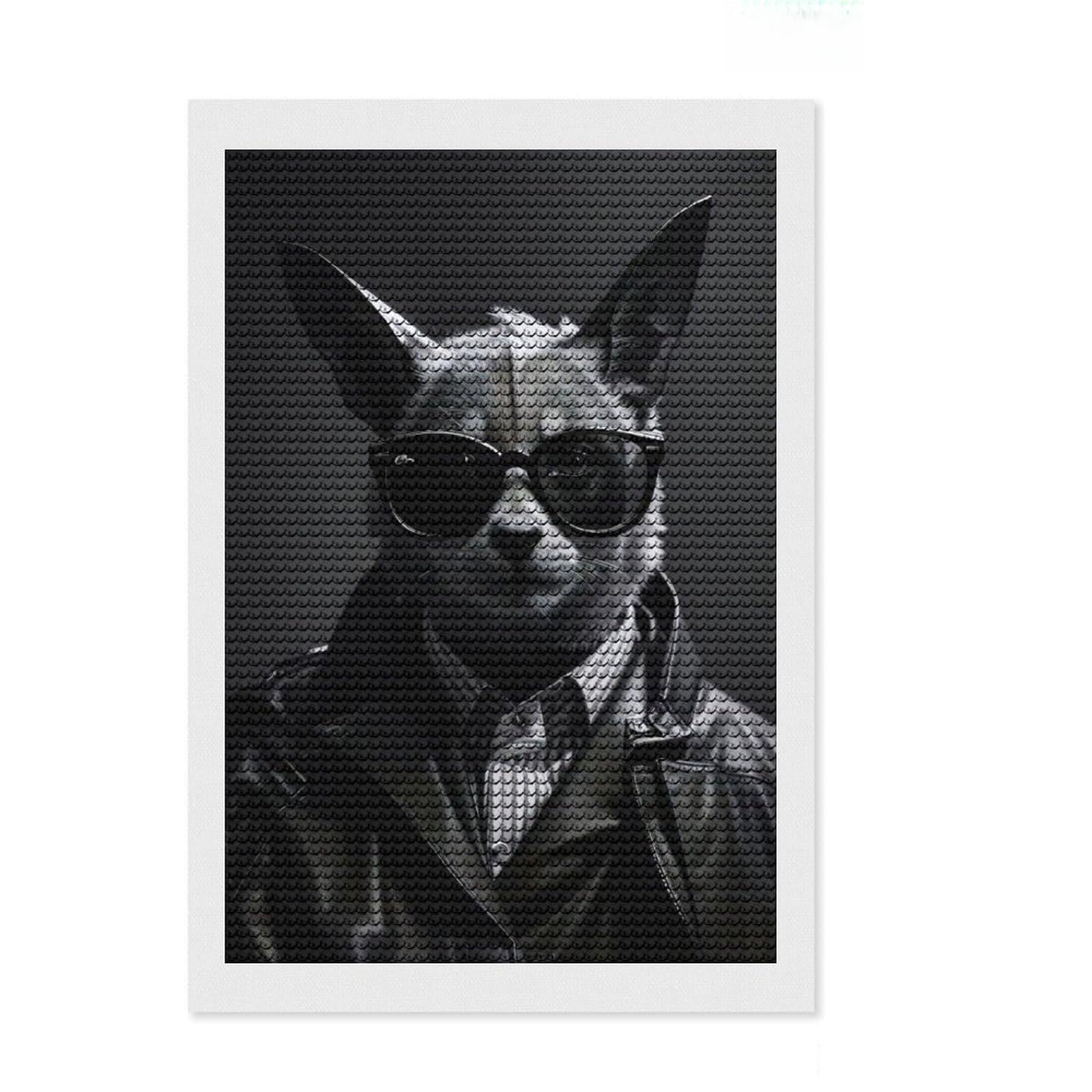 Junmoney Bat Agent Funny Diamond Art Canvas 8"x12", for Women, Bedroom Decor, Pleasing Wall Art Project, Birthday Gift, Simple to Start