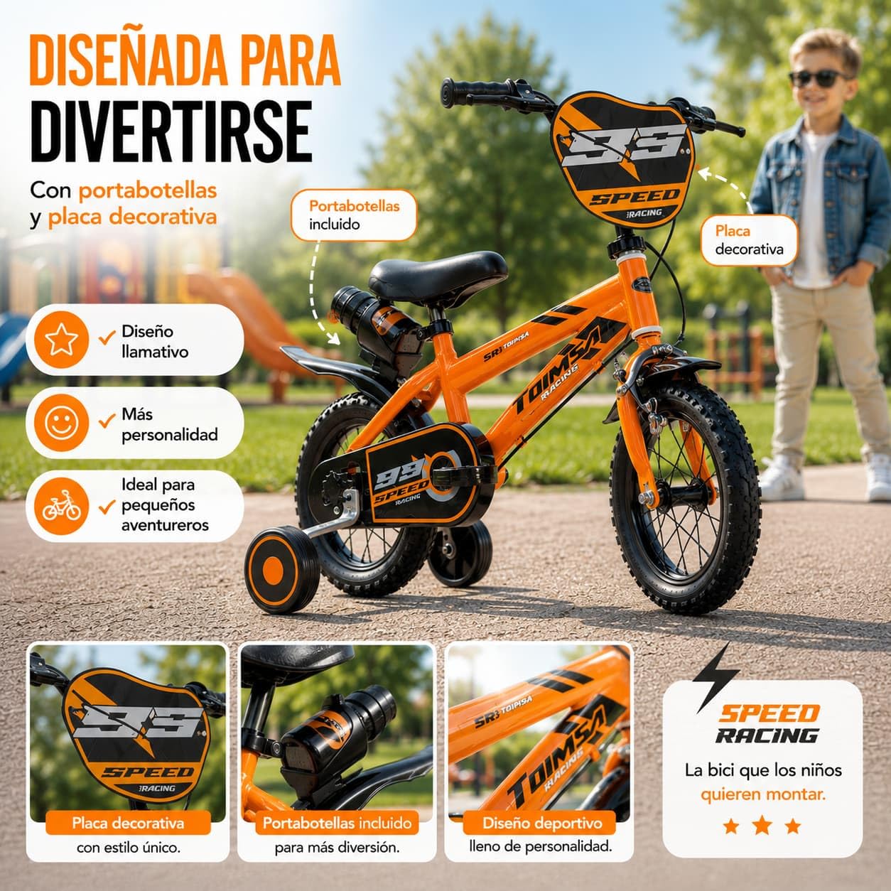 TOIMSA Bicicleta 12" Speed Racing