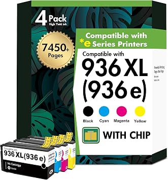936XL 936 936e Ink Cartridges Combo Pack for HP Printers 9125e 9730e 9120e
