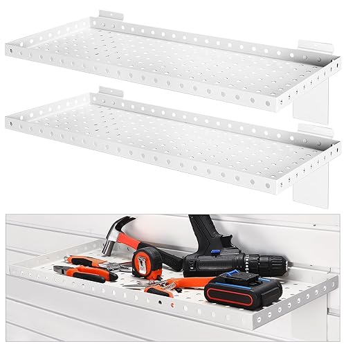 Miniatura 15 de Thyle 2 estantes de pared de listones, estante de metal resistente para venta al por menor, garaje, almacenamiento en el hogar, zapaterías, Negro