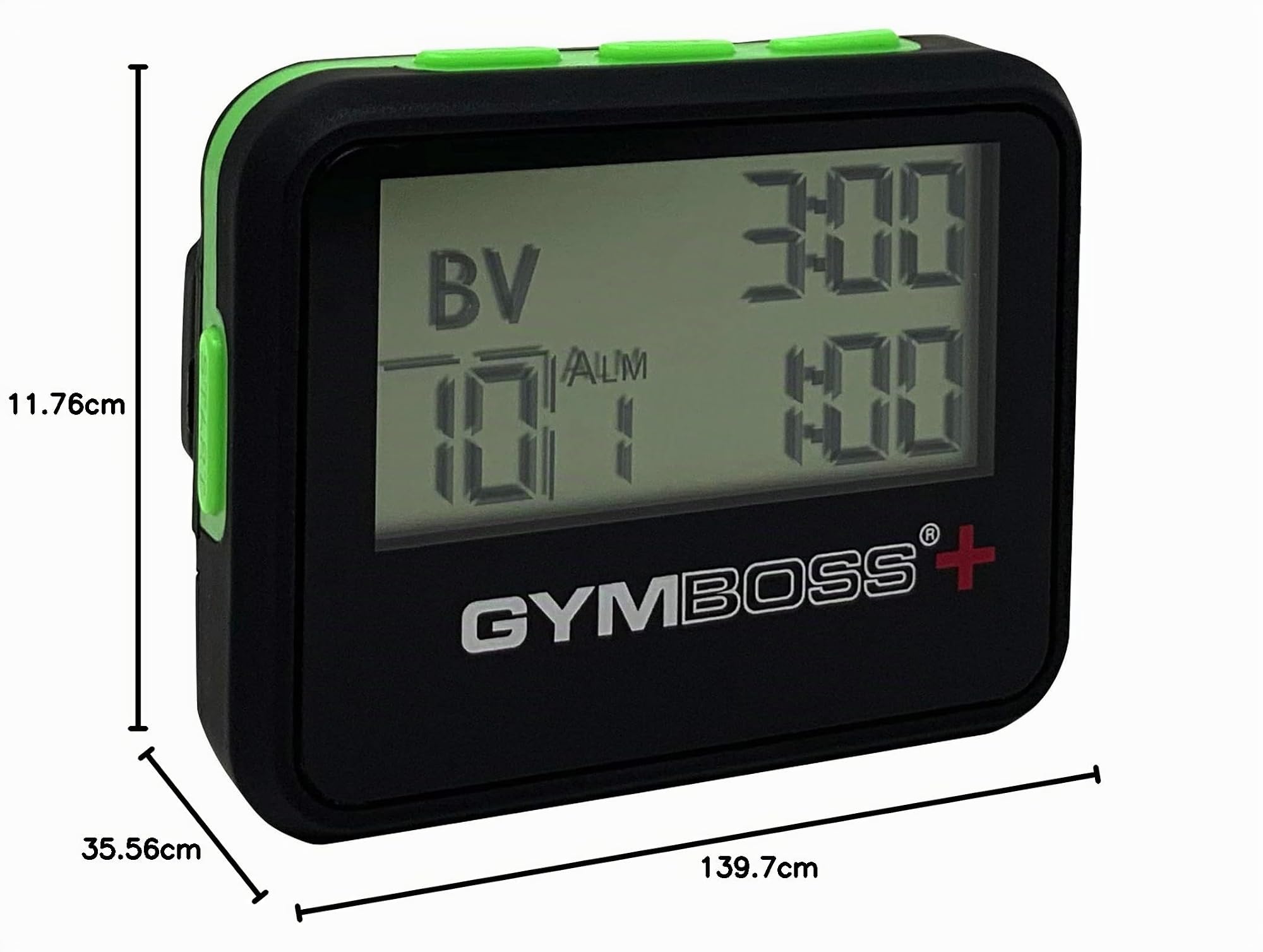 Gymboss Plus Intervall-Timer und Stoppuhr - SCHWARZ/GRÜN SOFTBESCHICHTUNG
