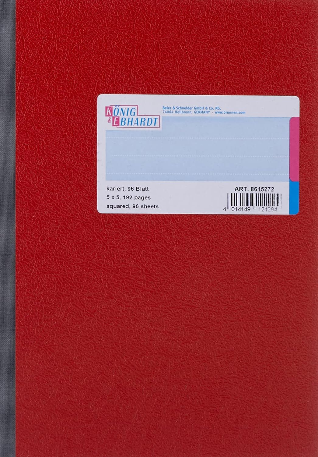 König & Ebhardt 8615272 Notebook/Notebook A5 96 Sheets Squared 70 g/m²), 96 Blatt