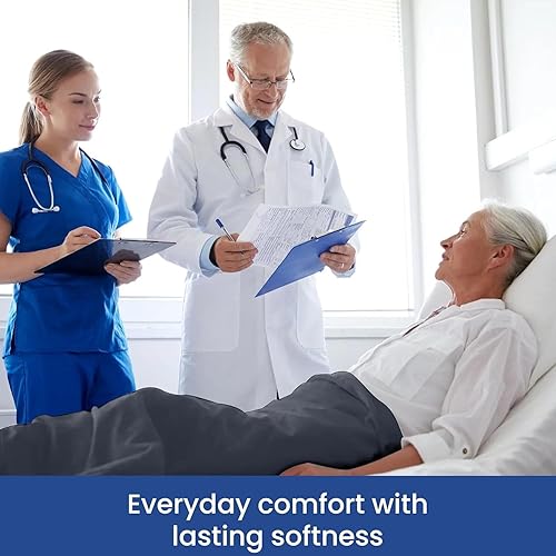 Miniatura 4 de Linteum Textile - Manta de baño para pacientes hospitalarios mezclados de algodón, manta de cama tamaño Queen, manta ligera, 90 x 90 pulgadas, 2.25