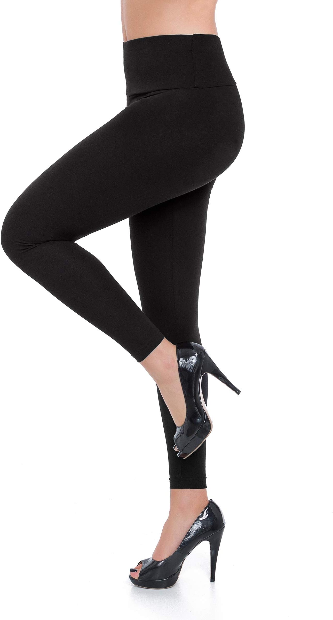 FUTURO FASHION Full Lenght Womens Fleece Lined Leggings - Thick High Waisted Cotton Women's Leggings, Thermal Leggings Warm Pants Plus Size Lwpp28
