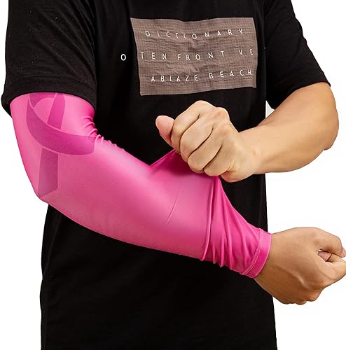 Miniatura 4 de Manga deportiva de compresión para brazos, 2 mangas, color rosa, para béisbol, fútbol, baloncesto, ciclismo, deportes