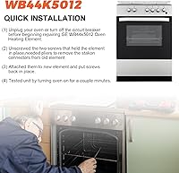 Vista 5 de Elemento de horneado WB44K5012 Elemento calefactor de reemplazo RANGE ELEMENTO DE HORNEADO wb44k5012 para hornos GE Hot.point Kenmore - Reemplaza