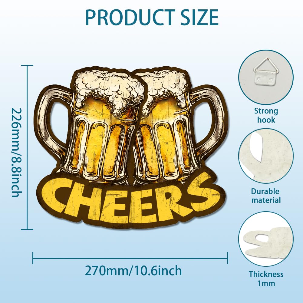GLOBLELAND Blechschild 'Das Beste Bier Ist Ein Offenes Bier' – Vintage-Wanddekoration 20,4x27 Cm