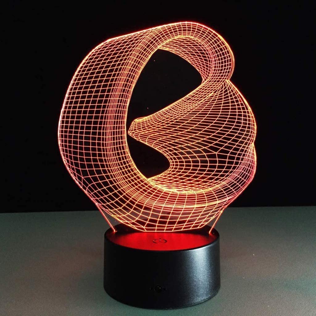 Lampe de bureau visuelle 3D pour décoration de chambre à coucher 7 couleurs changeantes
