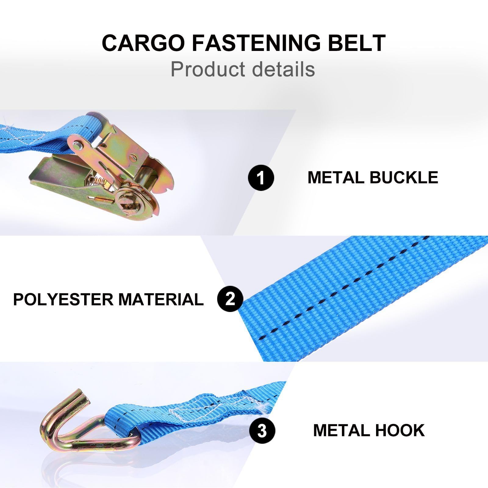 4 Stück Ladungsspanngurt mit Ratsche aus Polyester und Stahl für Sichere Befestigung von Paddle Boards und Surfboards bei Reisen und LKW Einsätzen Zufällige Farbe