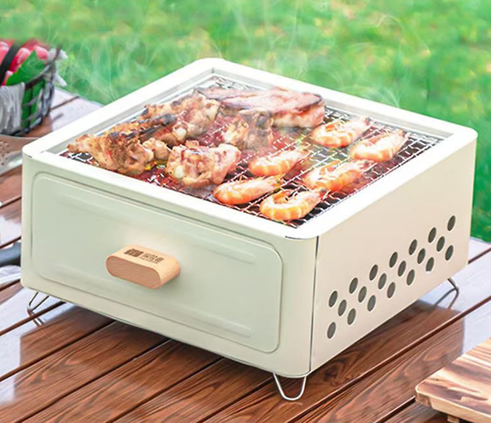 Amazon | 木炭無煙囲炉 炭火焼きコンロ キャンプ用グリル 卓上