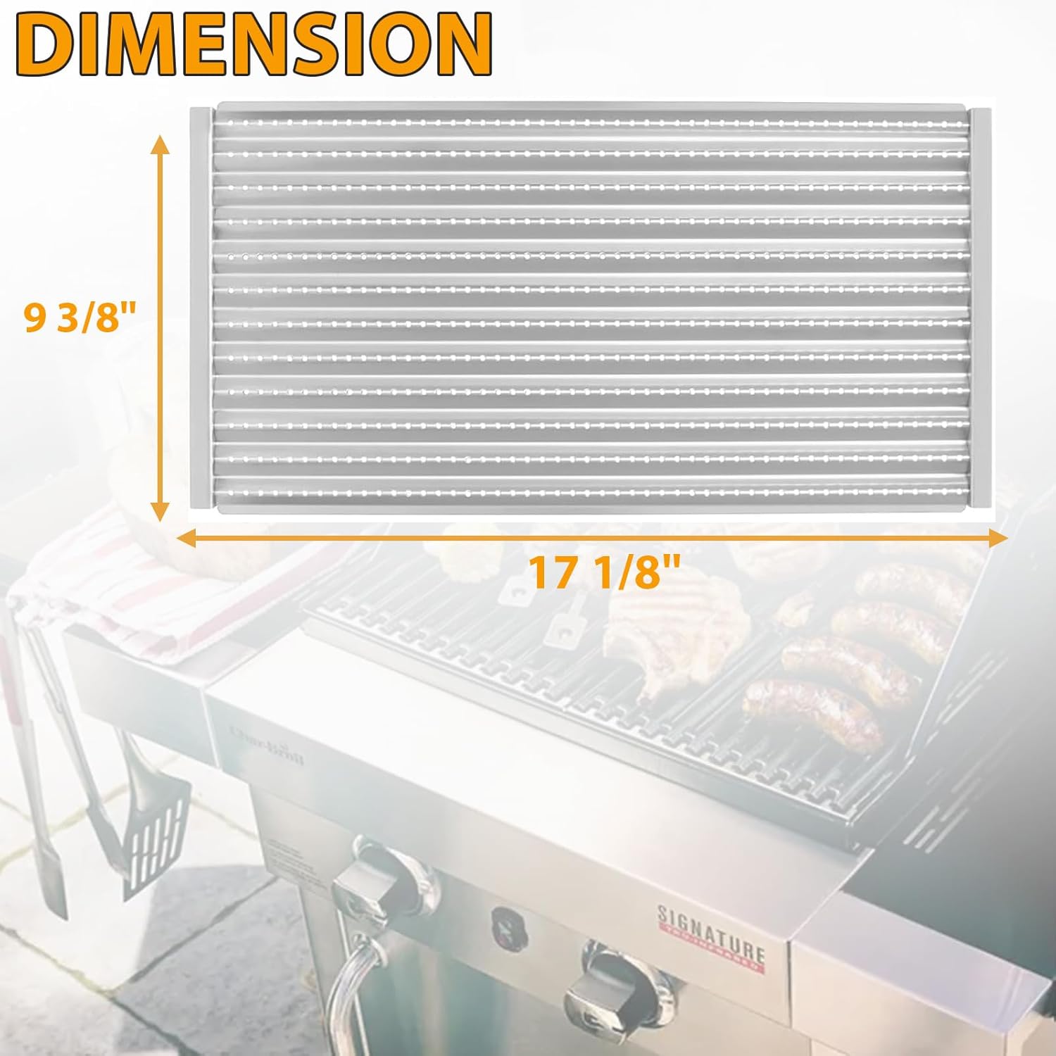 G362-2100-W1 Grill Emitter Plates for Charbroil Commercial Tru Infrared 463642316 463644220 463675016 466642316 463675016P1 Grill Part 17 1/8" Charbroil Stainless Steel Red Infrared Replacement Grates