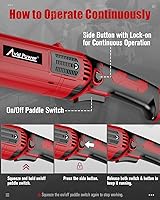 Vista 3 de AVID POWER Amoladora Angular de 4-1/2 Pulgadas 8.0 Amperios 1000W Herramienta Amoladora Eléctrica de 7 Velocidades Variables Amoladora de Metal